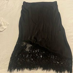 Black silk slip skirt size xs